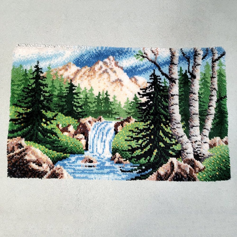 Handmade Large Shag Rug Unique Landscape Art Theme